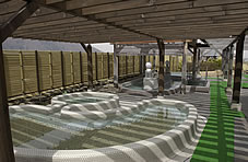 流水歩行風呂写真